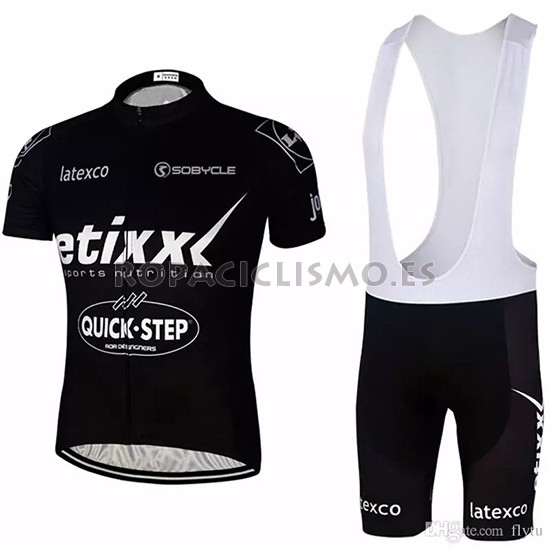 2018 Maillot Etixx Quick Step Tirantes Mangas Cortas Negro